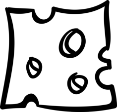 Cheese Portion Line Tracing Svg Vector, Free Vectors File